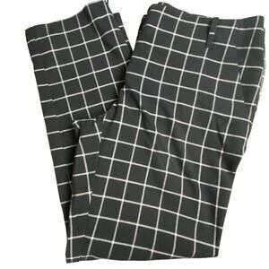 New York & Company Black Windowpane Straight Leg Pants